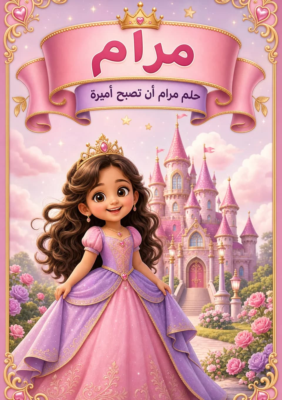 صفحة تلوين: حلم مرام أن تصبح أميرة