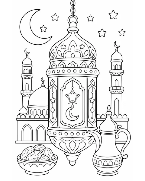 صفحة تلوين: فانوس رمضان